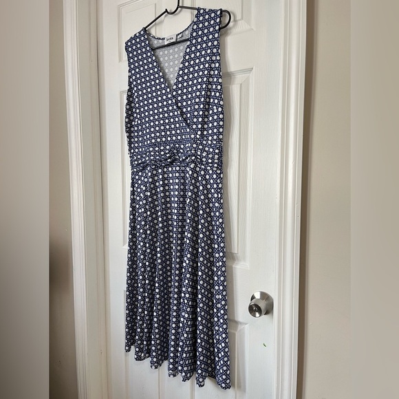 Leota Cindy Lattice Print Sleeveless Midi Dress Large - Picture 7 of 7